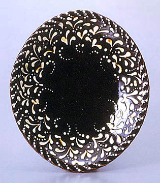 「鉄釉楕円鉢」